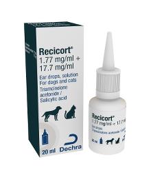 Recicort 1.77 mg/ml + 17.7 mg/ml ear drops, solution for dogs and cats
