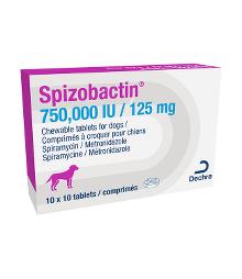 Spizobactin 750,000 IU / 125 mg chewable tablets for dogs