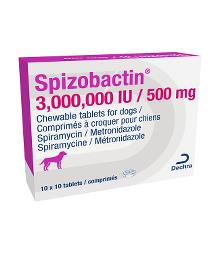 Spizobactin 3,000,000 IU / 500 mg chewable tablets for dogs
