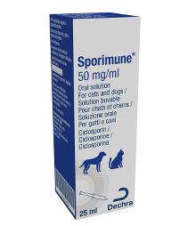 Sporimune® 50 mg/ml oral solution for cats and dogs